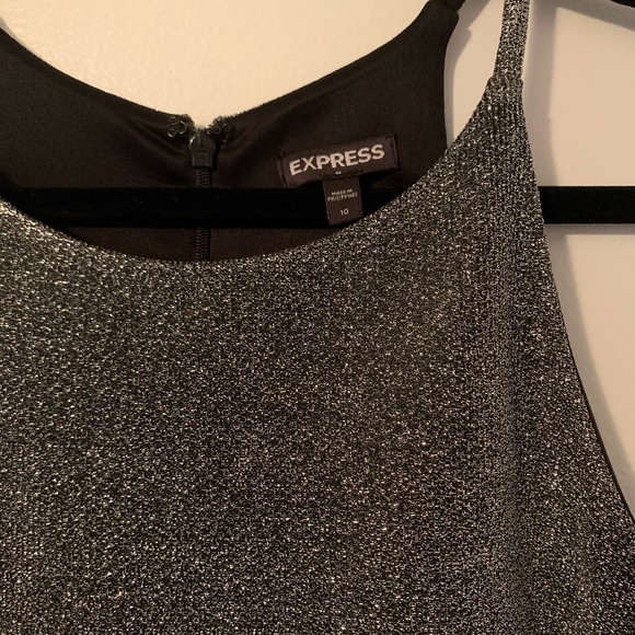 Express - silver shimmery party dress - Size 10 - Picture 2 of 3